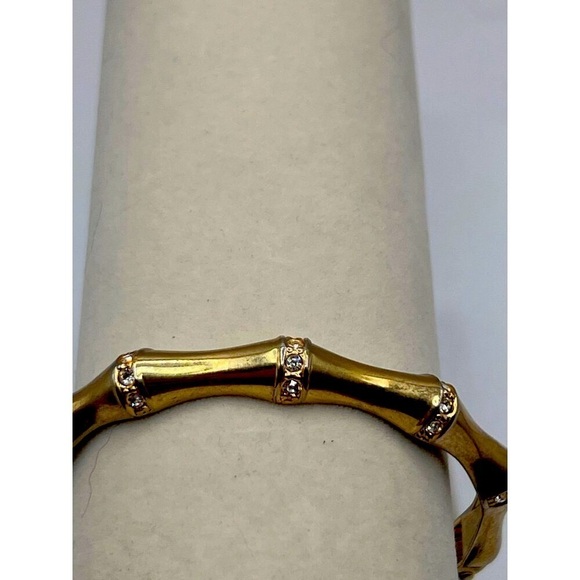 Vintage Gold-Tone Statement Necklace & Bracelet Set With Rhinestones & Crystals - Picture 8 of 8